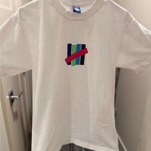 Undefeated White Tee with Multicolor Logo